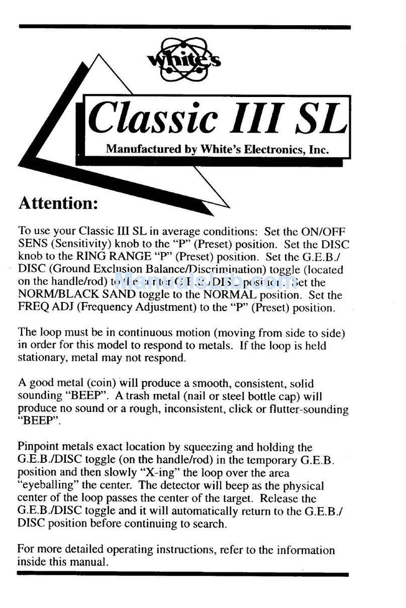 White’s Electronics Classic III SL manual