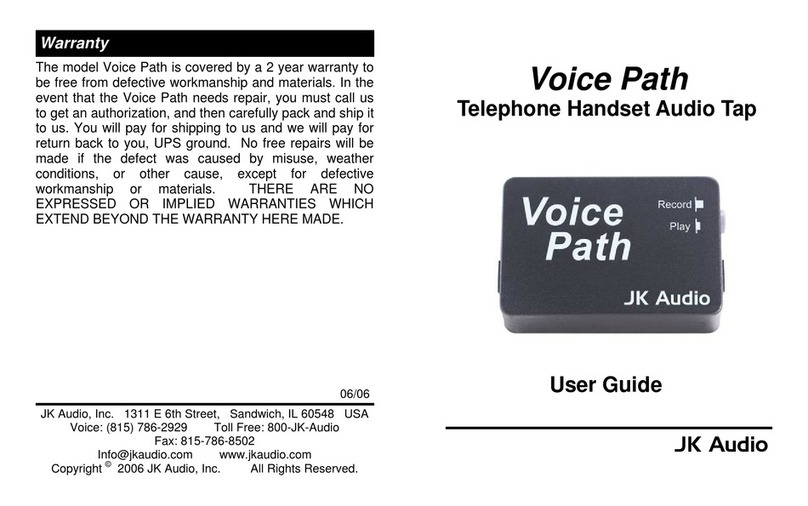 JK Audio Voice Path User manual