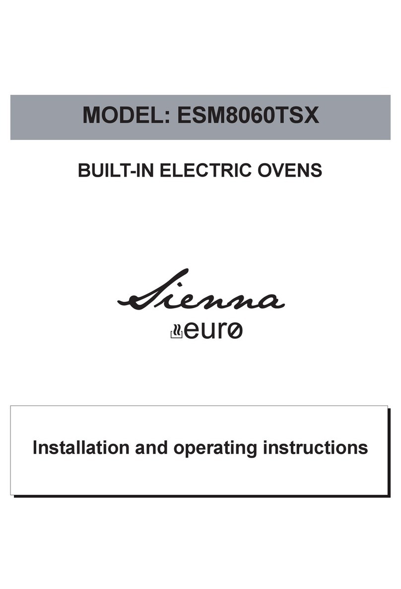 Sienna ESM8060TSX Installation and operating instructions Sienna ESM8060TSX Installation and operating instructions