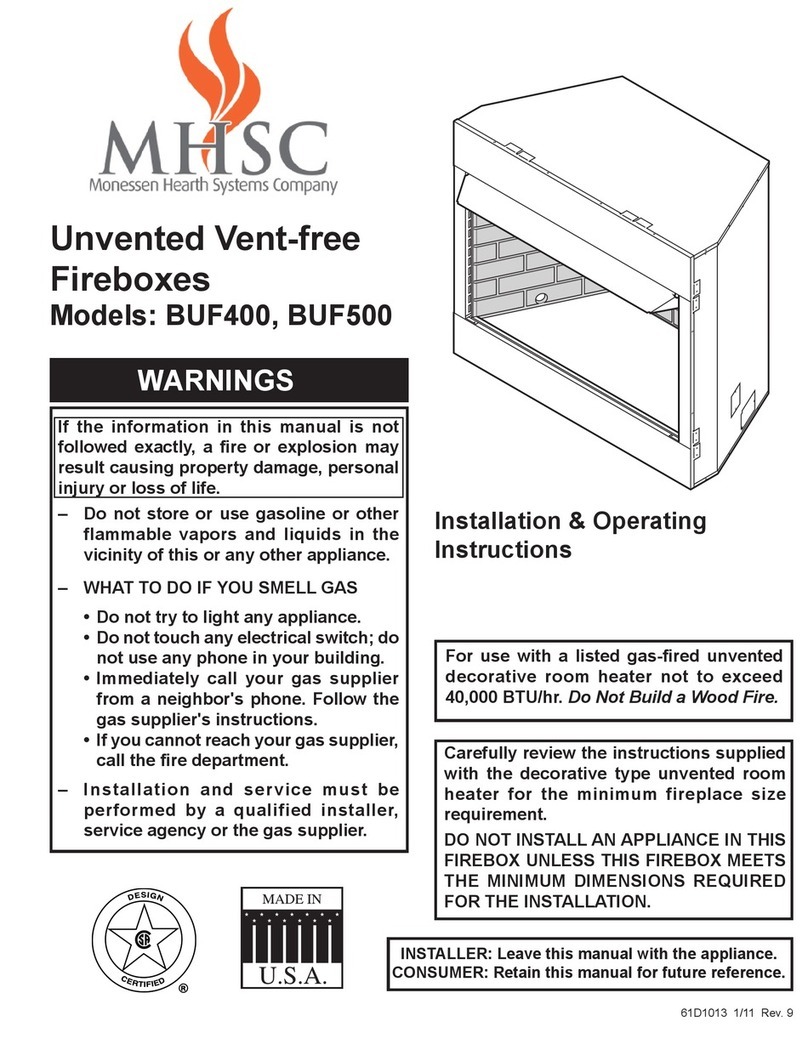 MHSC BUF400 Installation & operating instructions