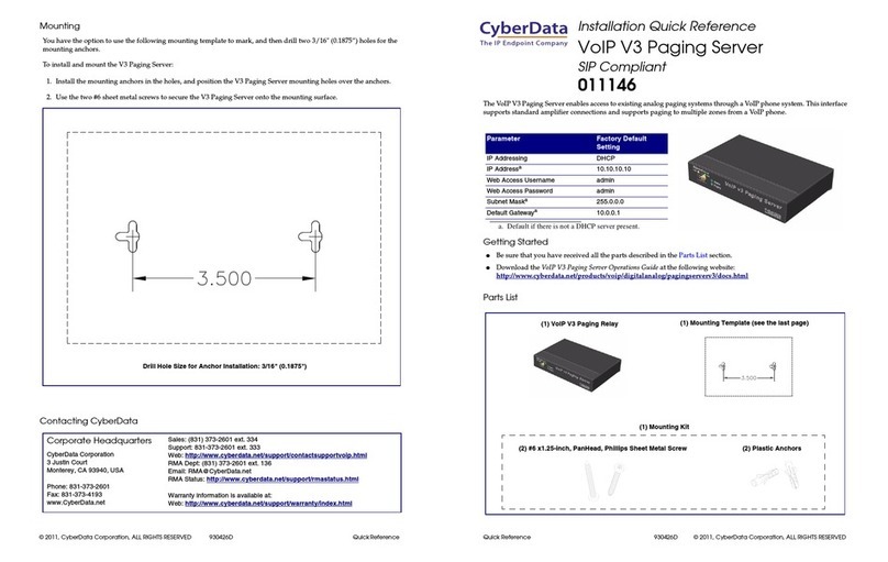 CyberData 11146 Manual