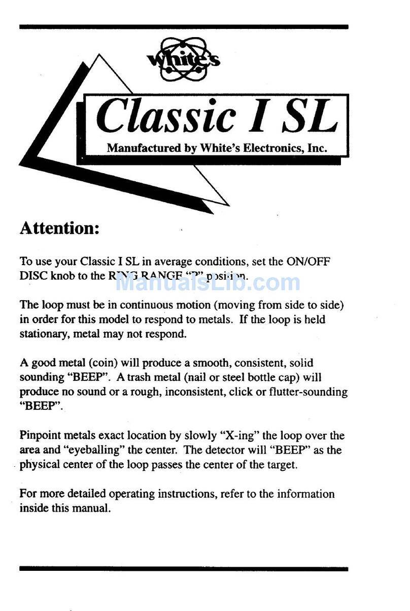 White’s Electronics classic I SL user manual