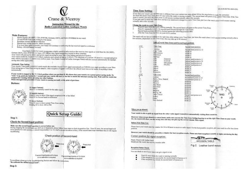 Crane & Viceroy Watch Quick setup guide