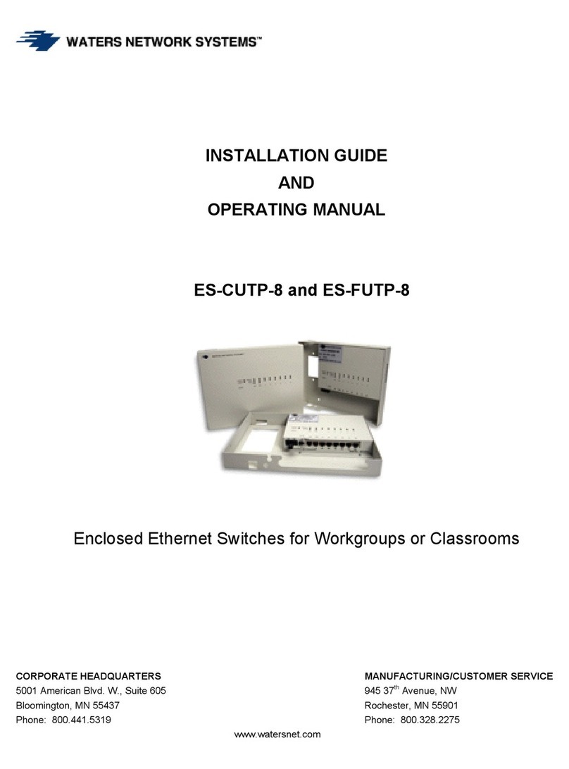 Waters Network Systems ES-CUTP-8 Installation guide and operating manual