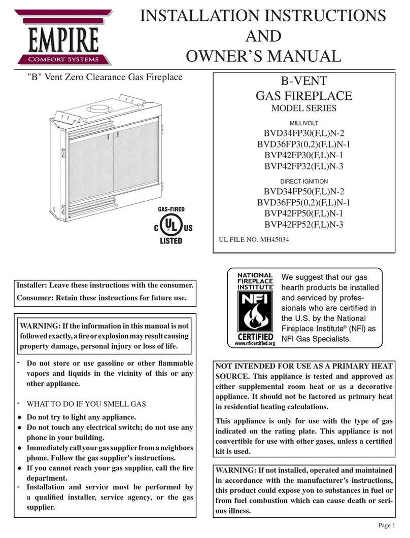 Empire Comfort Systems BVD34FP30(F Installation instructions and owner's manual