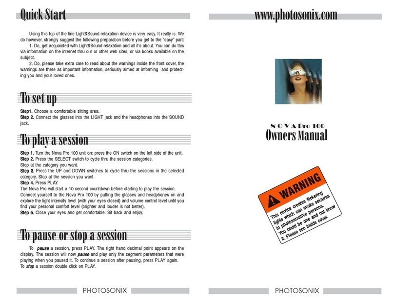 Photosonix Nova Pro 100 owner's manual