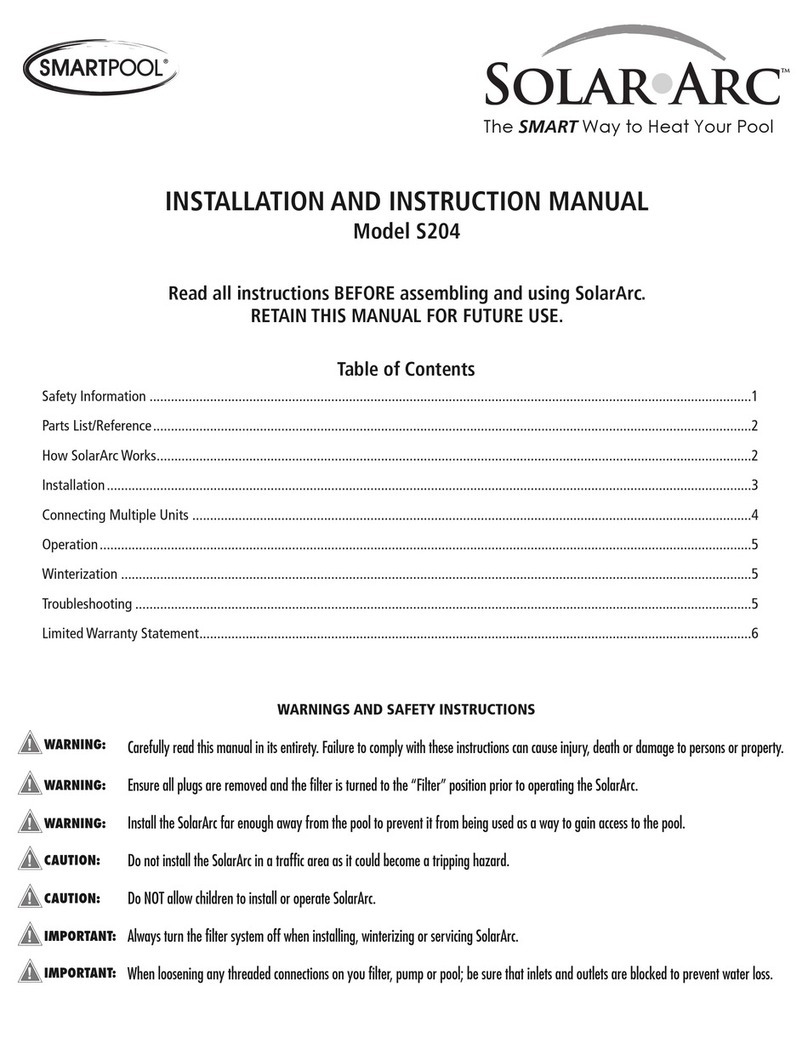 Solar Arc Smartpool S204 Installation and instruction manual
