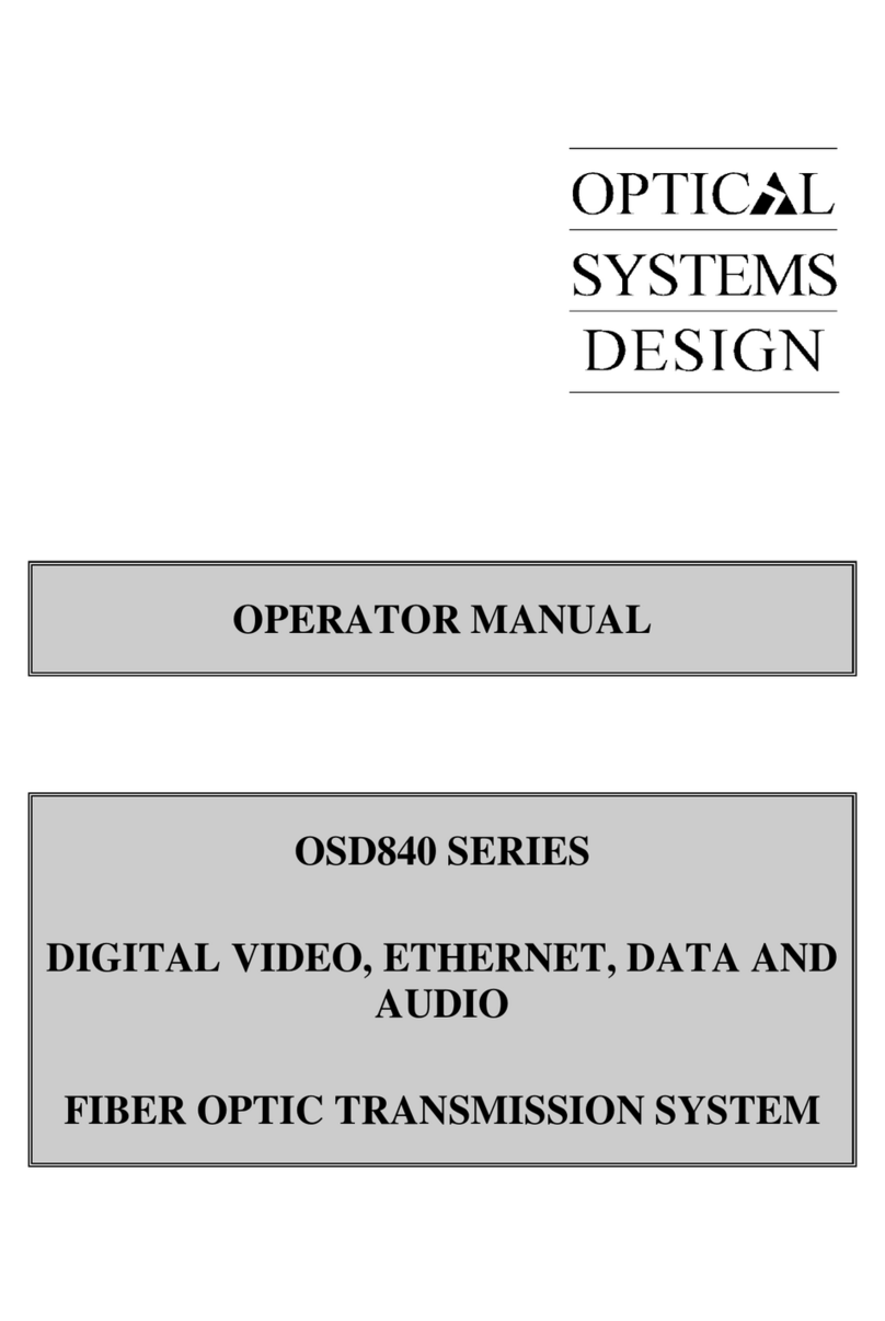 Optical Systems OSD840 SERIES Operator's manual