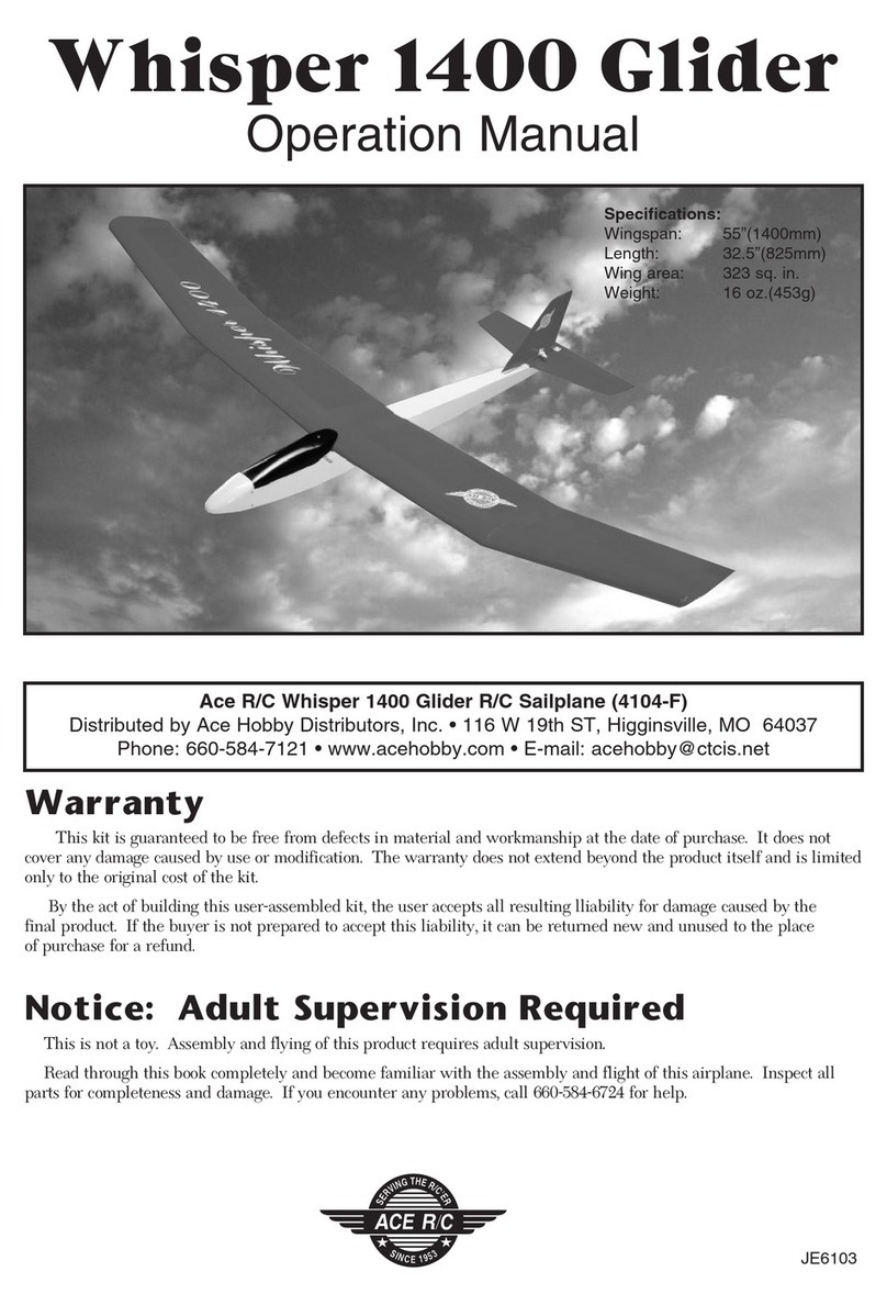 ACE RC 1400 Glider Operation manual