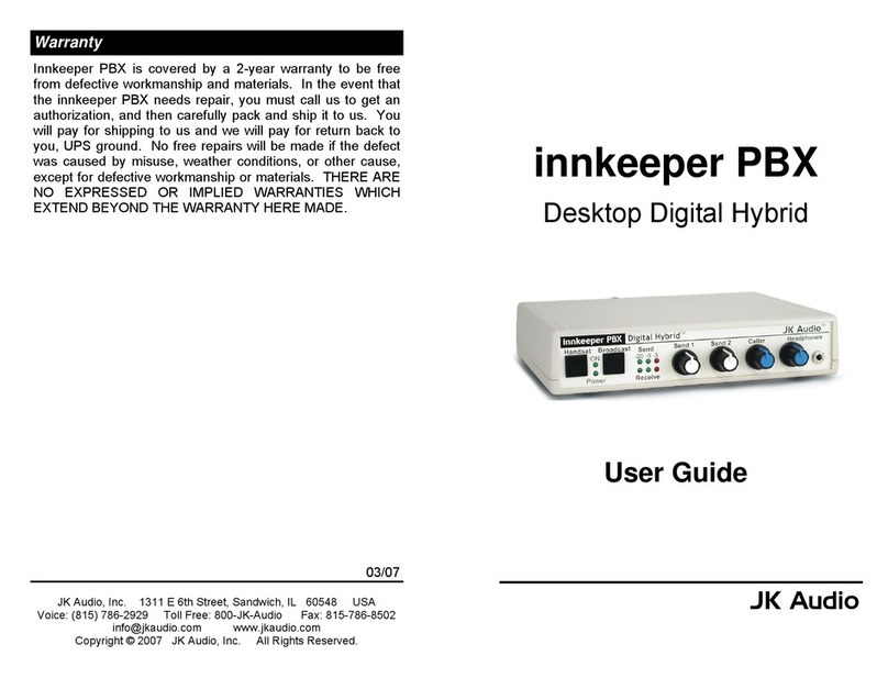 JK Audio Innkeeper PBX User manual