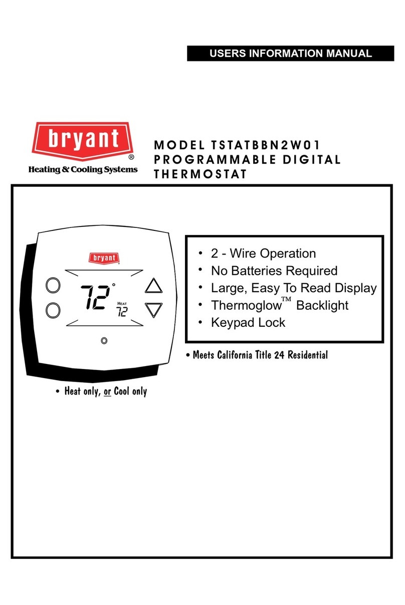 Bryant TSTATBBN2W01 User's information manual