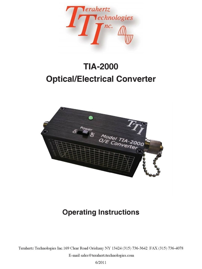 Terahertz Technologies TIA-2000 operating instructions