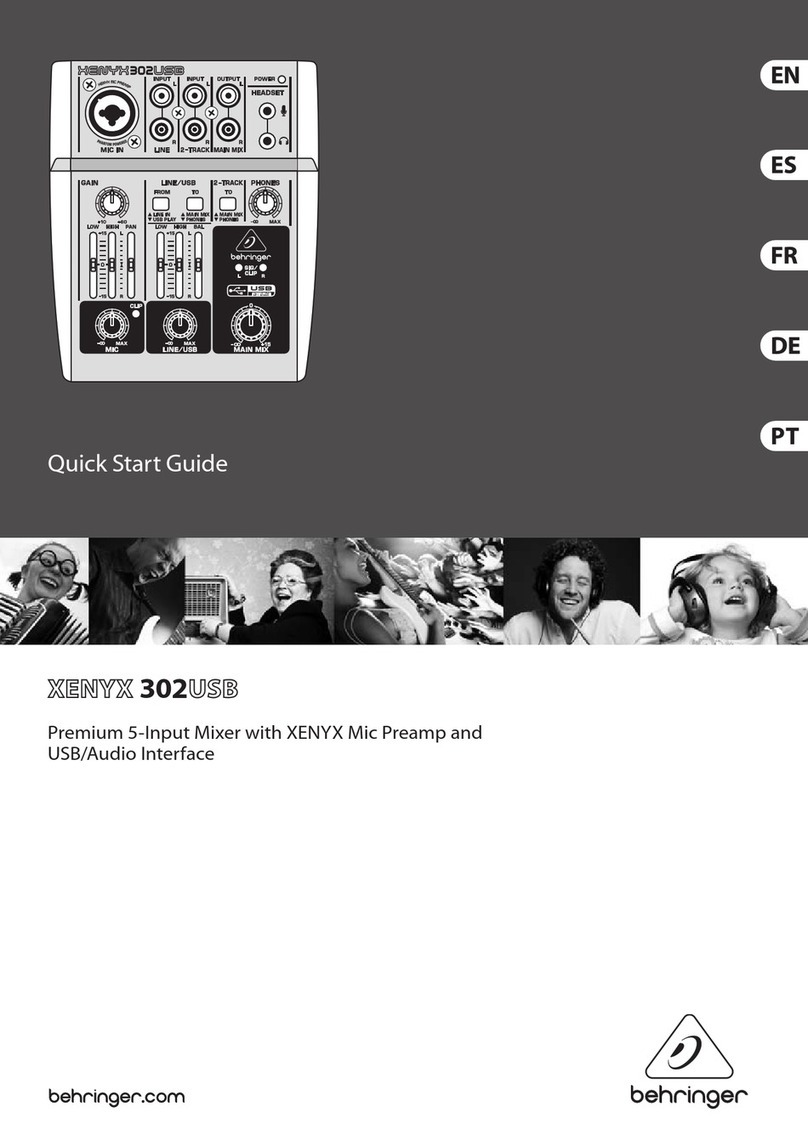 Behringer XENYX 302USB quick start guide