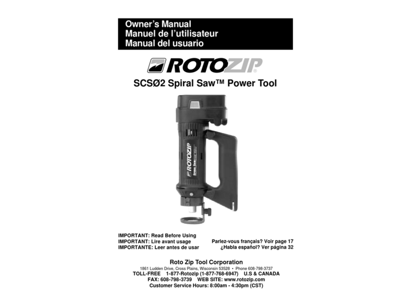 Roto Zip Tool SCS02 owner's manual