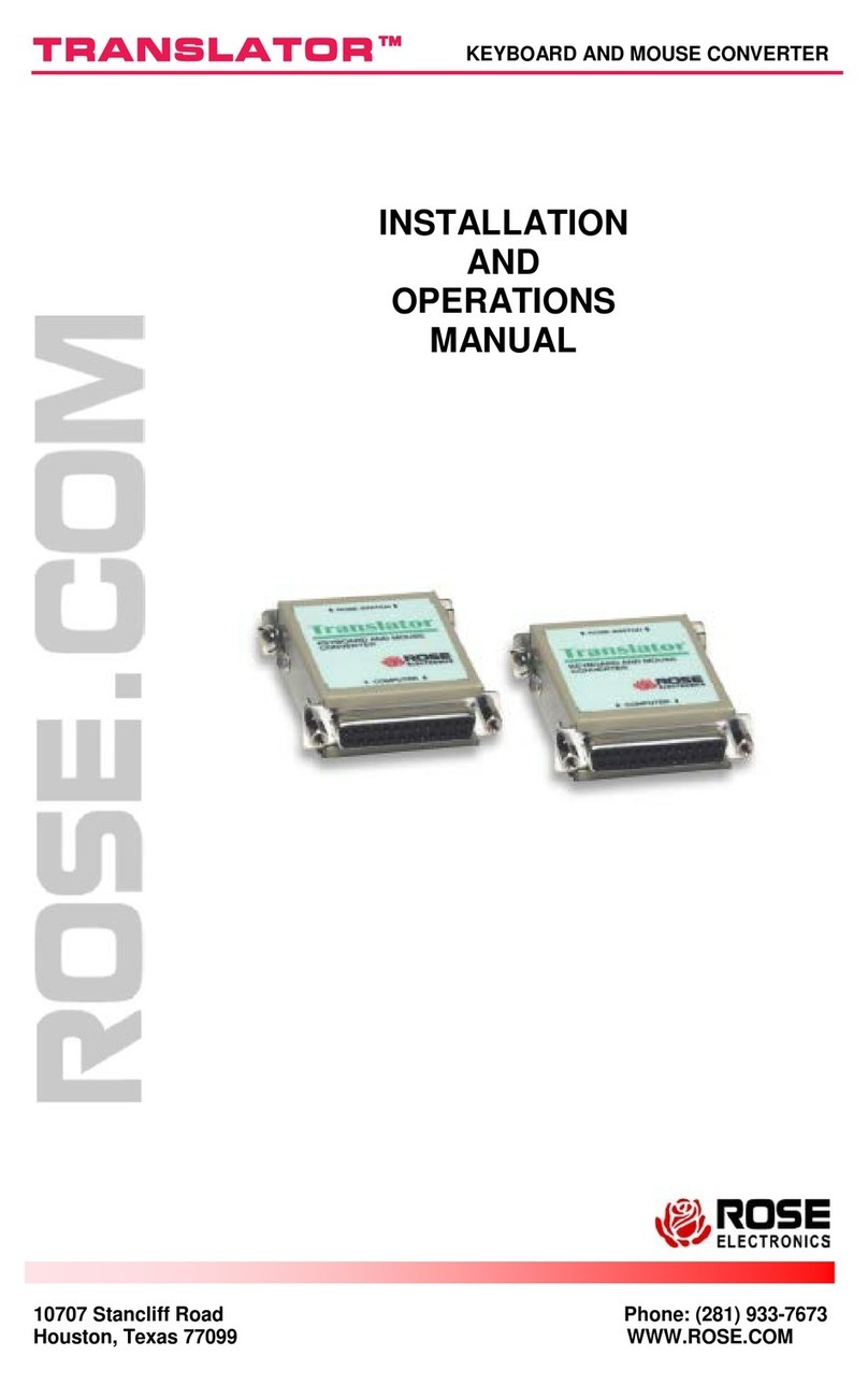 Rose electronics Translator Installation and operation manual