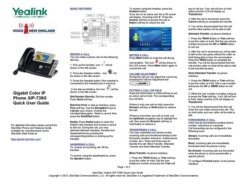 Yealink SIP-T38G Instruction manual Yealink SIP-T38G Instruction manual