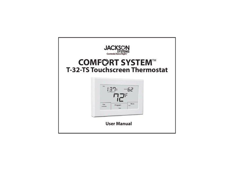 Jackson Systems T-32-TS Touchscreen Thermostat User manual Jackson Systems T-32-TS Touchscreen Thermostat User manual
