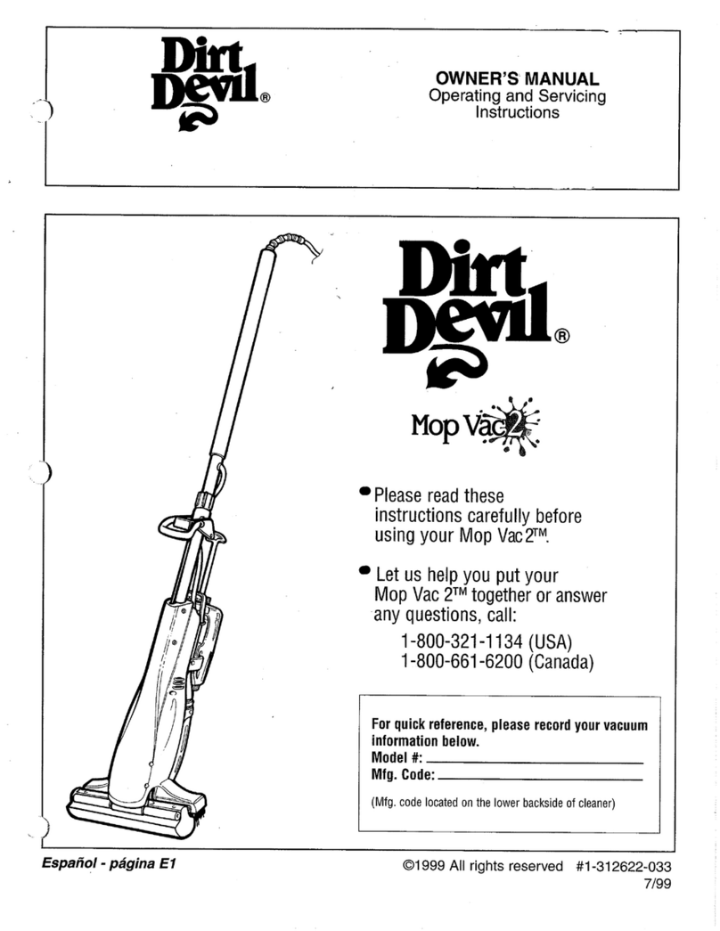 Dirt Devil Mop Vac 2 owner's manual