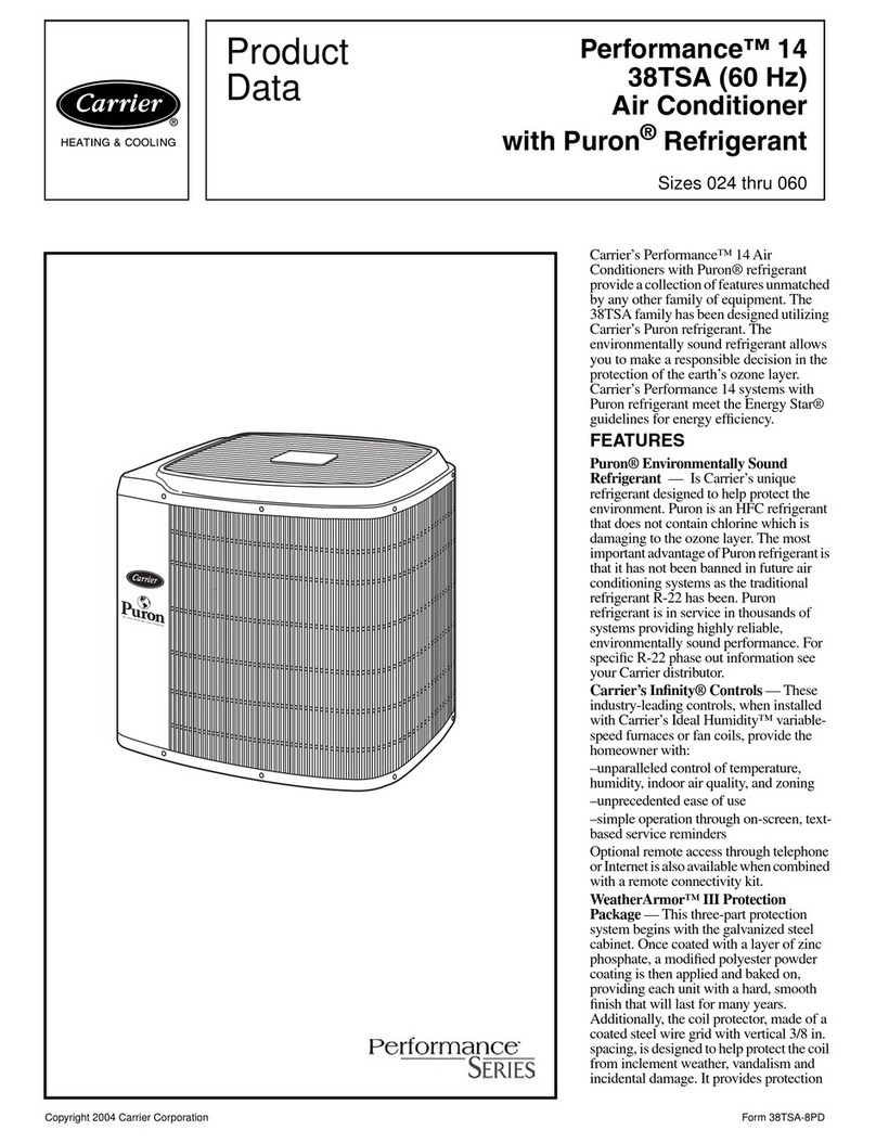 Carrier Puron 38TSA Operation manual