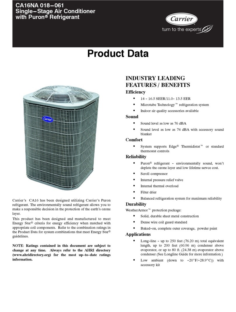 Carrier CA16NA 018-061 Operation manual