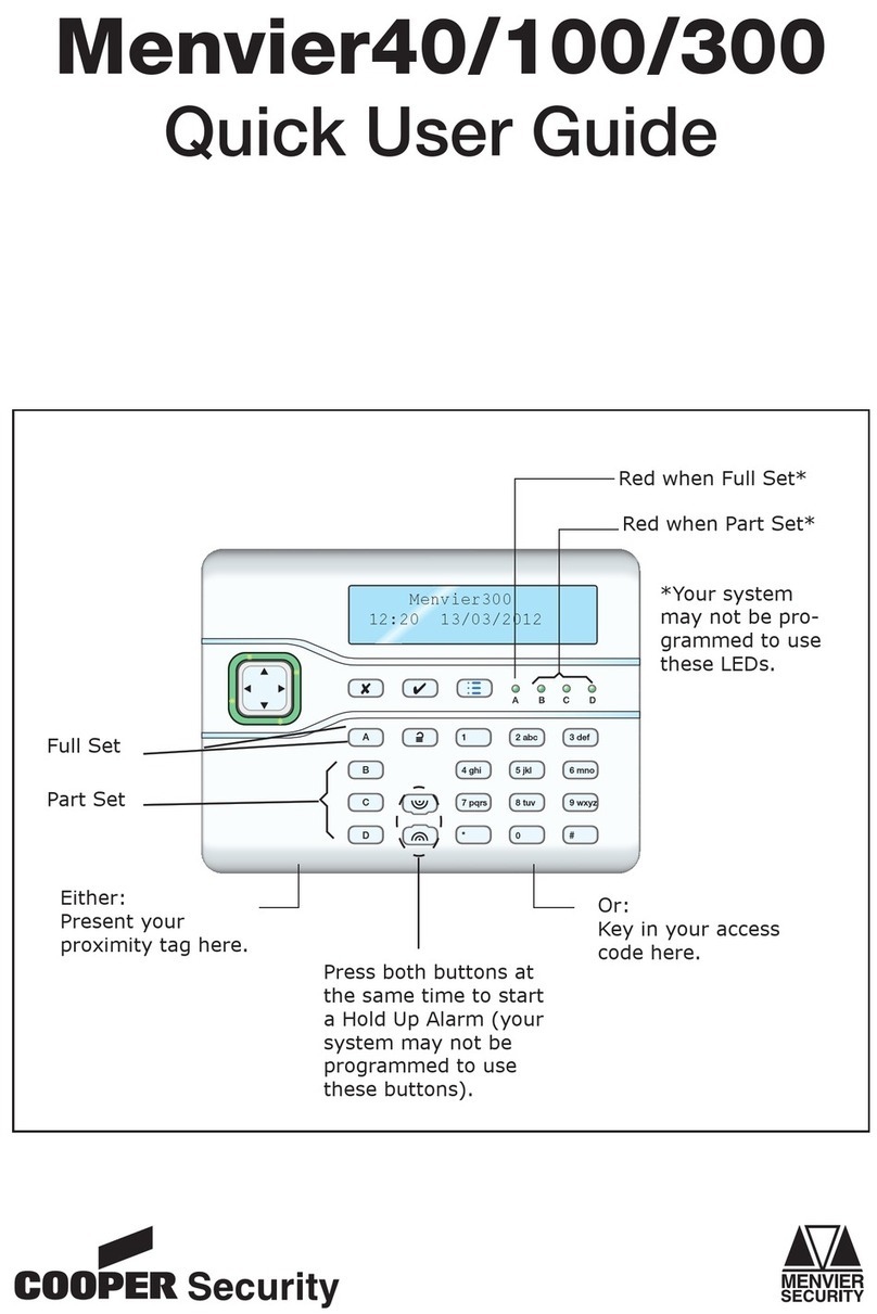 Cooper Security Menvier300 Instruction manual