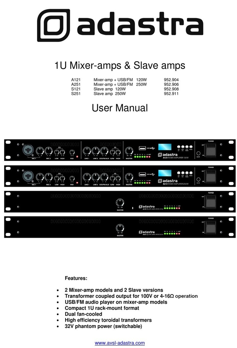 Adastra A121 user manual