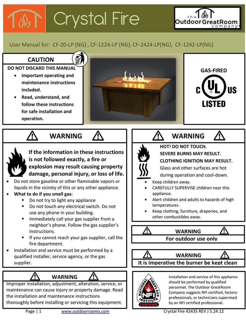 Outdoor GreatRoom Company CF-20-LP user manual