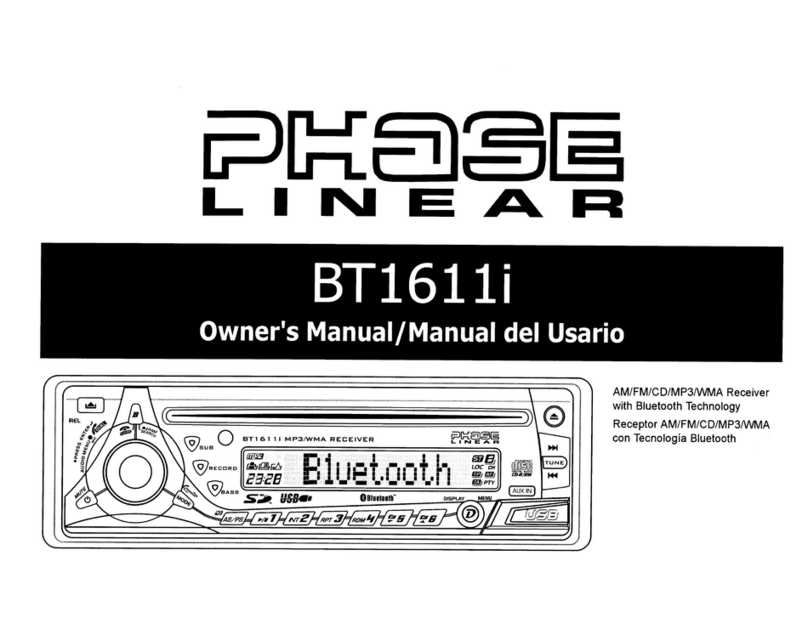 Phase Linear BT1611I - Phase Linear Radio User manual Phase Linear BT1611I - Phase Linear Radio User manual