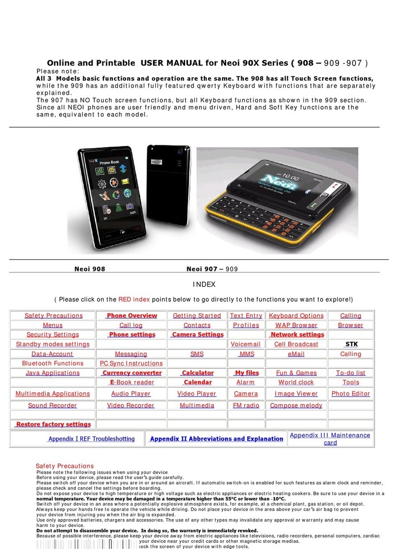 Neoi 908 User manual