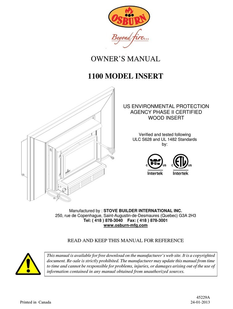 Osburn 1100 MODEL INSERT User manual