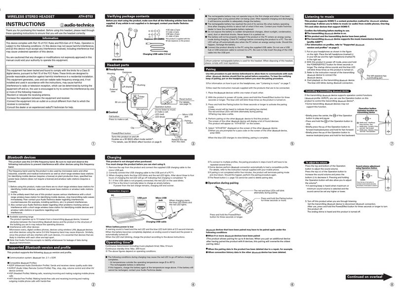 Audio Technica ATH-BT03 User manual