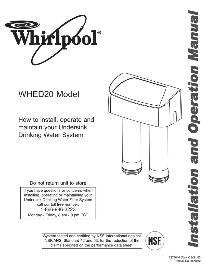 Whirlpool WHED20 Installation and operation manual Whirlpool WHED20 Installation and operation manual
