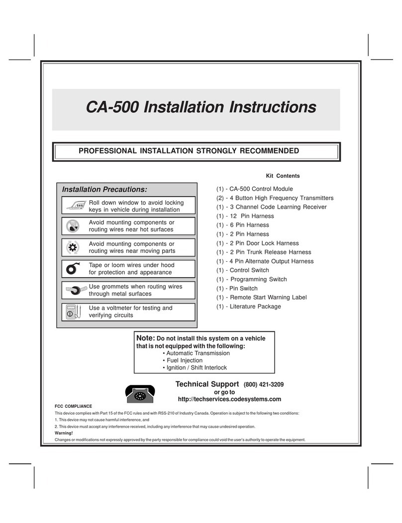 Code Alarm CA-500 User manual