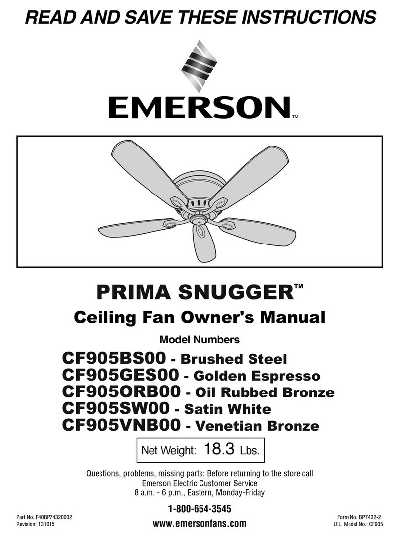 Emerson PRIMA SNUGGER CF905BS00 User manual