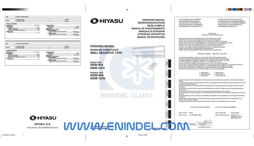 Hiyasu HSW-9FA User manual