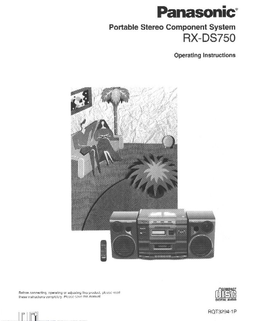 Panasonic RXDS750 - RADIO CASSETTE W/CD operating instructions