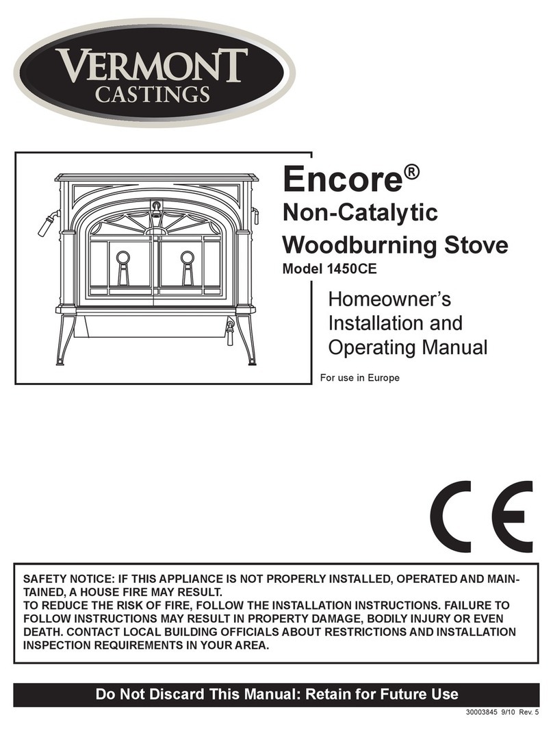 Vermont Castings Encore 1450CE Owners installation and operating manual Vermont Castings Encore 1450CE Owners installation and operating manual