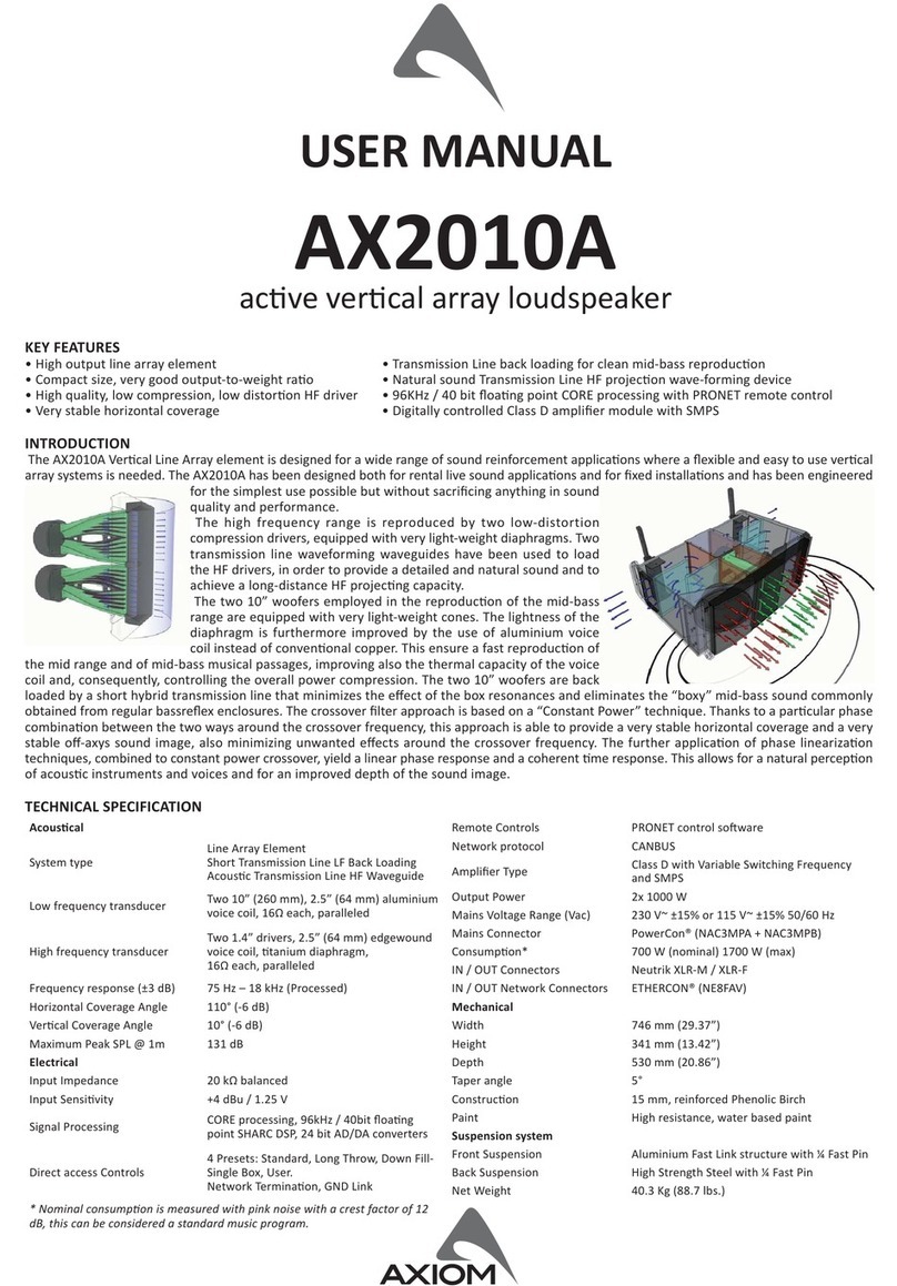 Axiom Audio AX2010A user manual