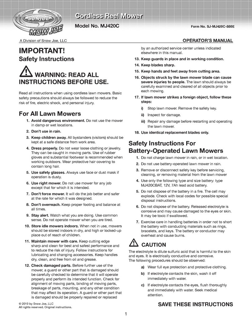 SNOWJOE MJ420C User manual