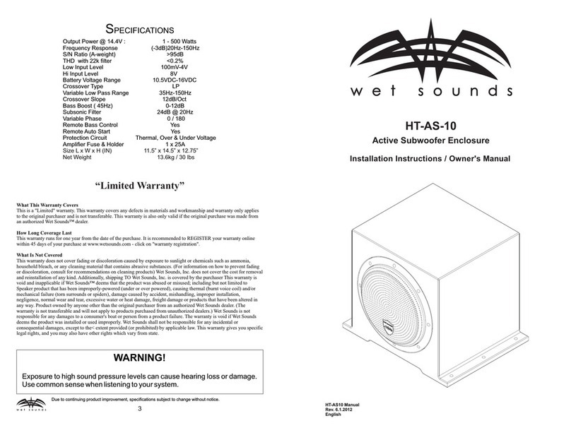 Wet Sounds HT-AS-10 User manual