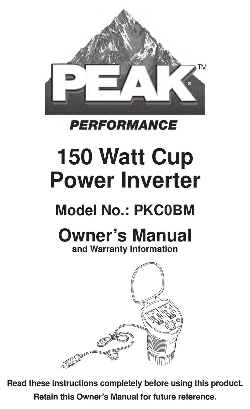 Peak Performance PKC0BM Owner's manual and warranty information