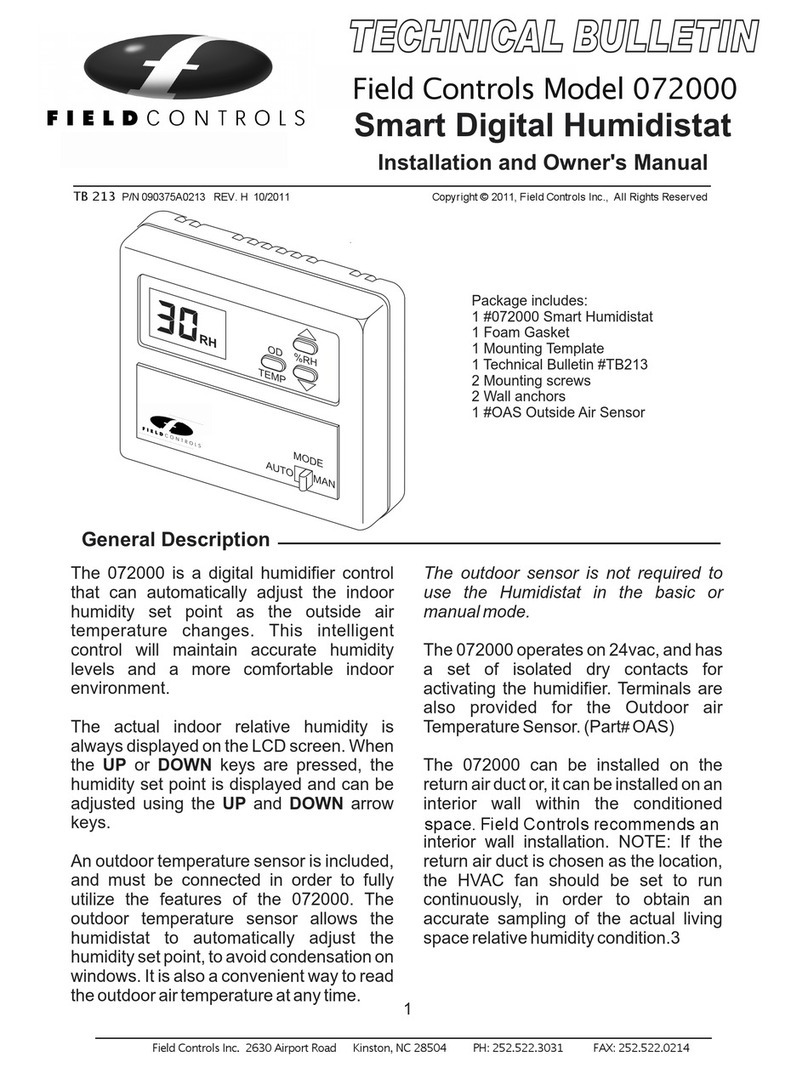 Field Controls 72000 Installation instructions