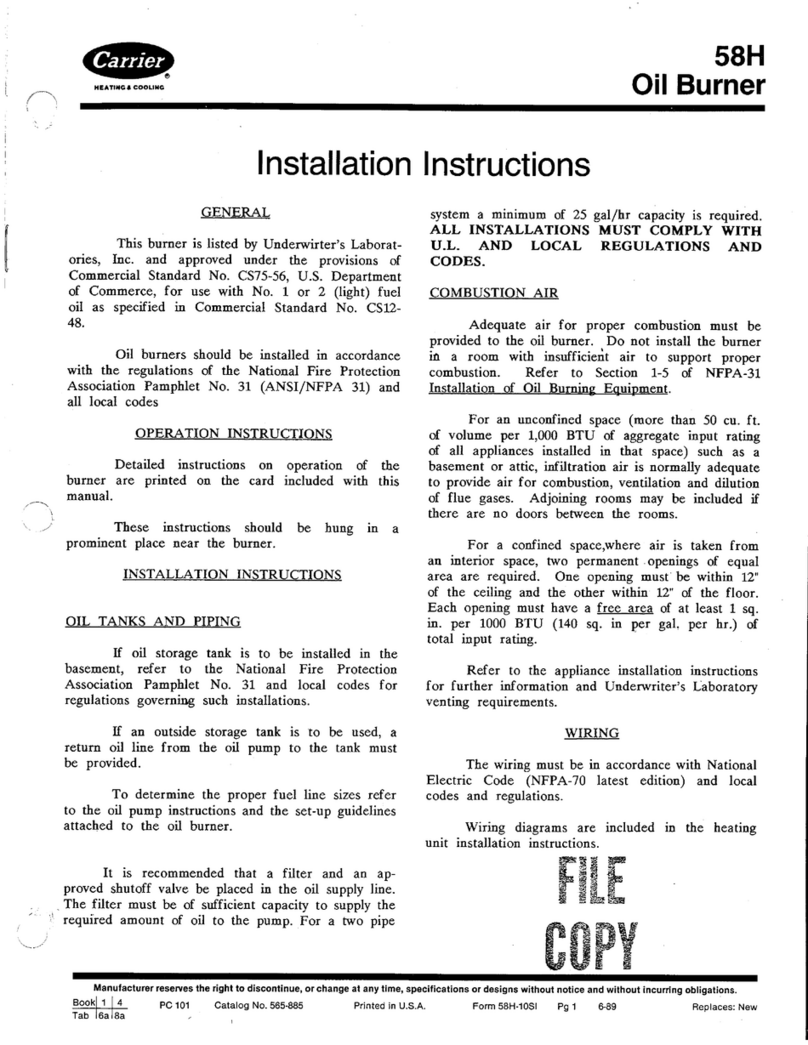 Carrier 58H User manual