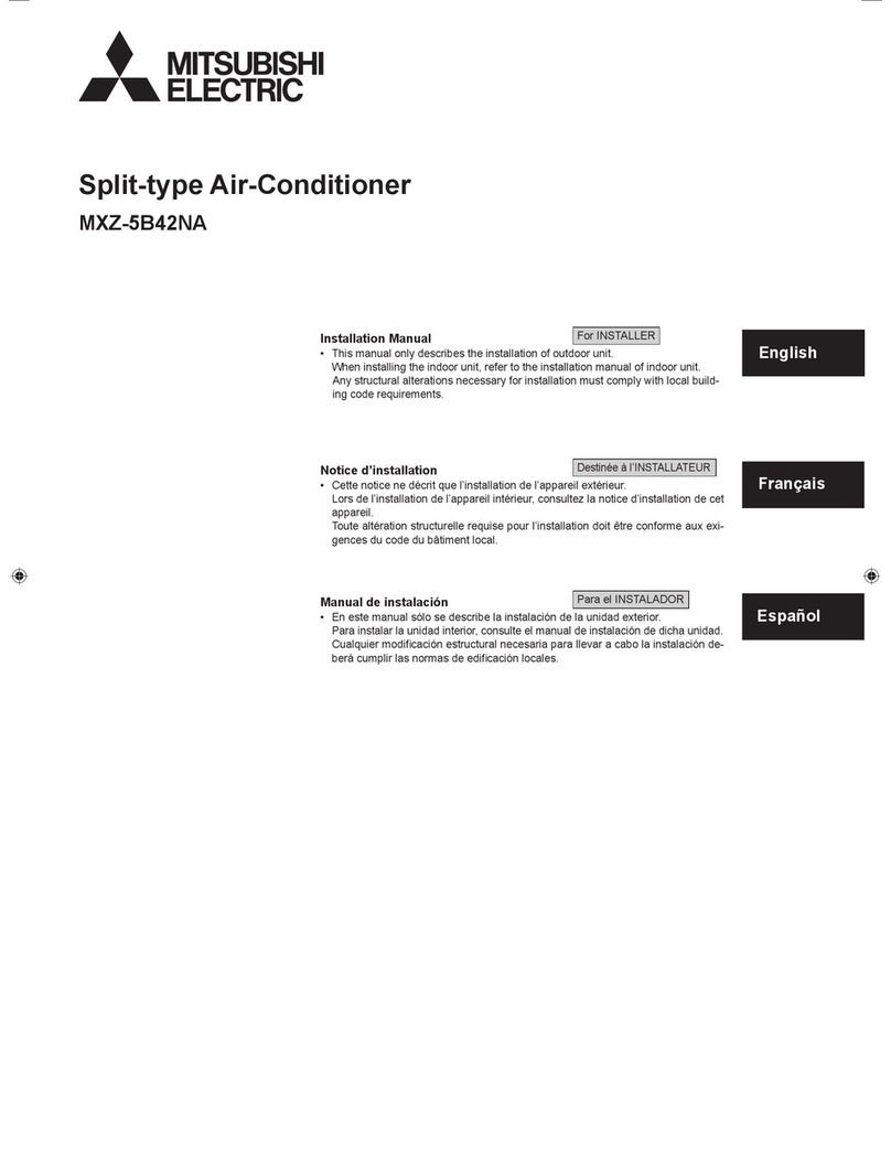 Mitsubishi Electric MXZ-5B42NA User manual Mitsubishi Electric MXZ-5B42NA User manual