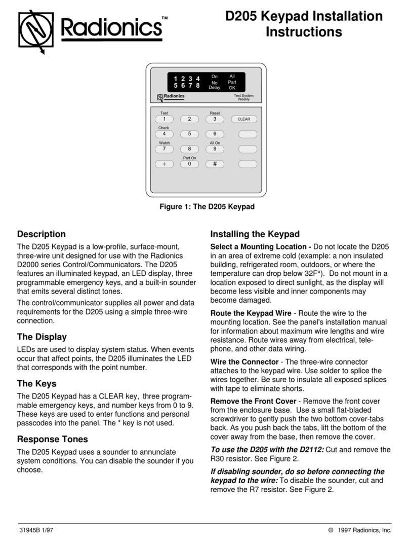 Radionics D205 User manual
