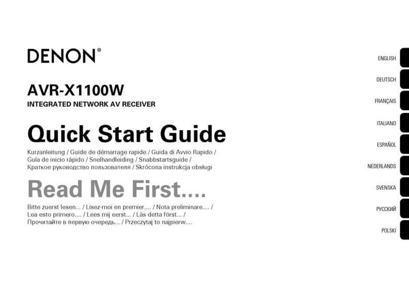 Denon AVR-X1100W quick start guide