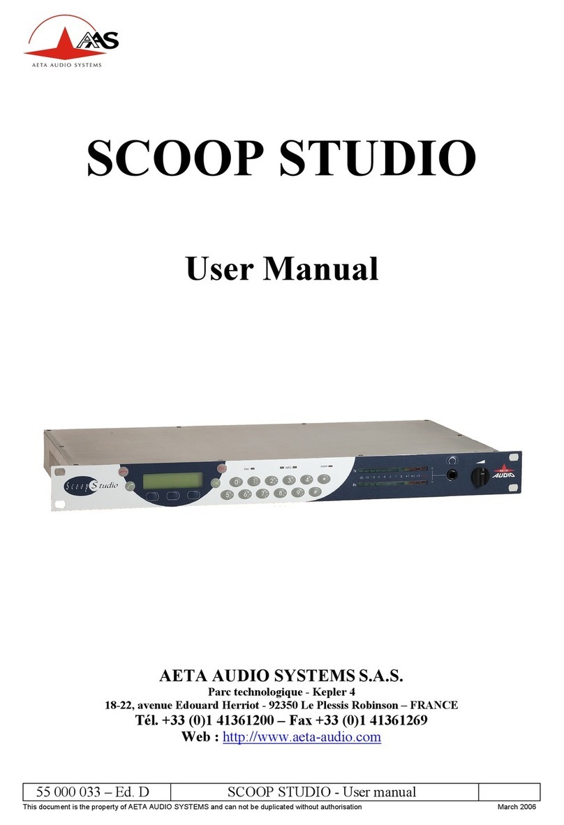 Aeta Audio Systems SCOOP STUDIO user manual