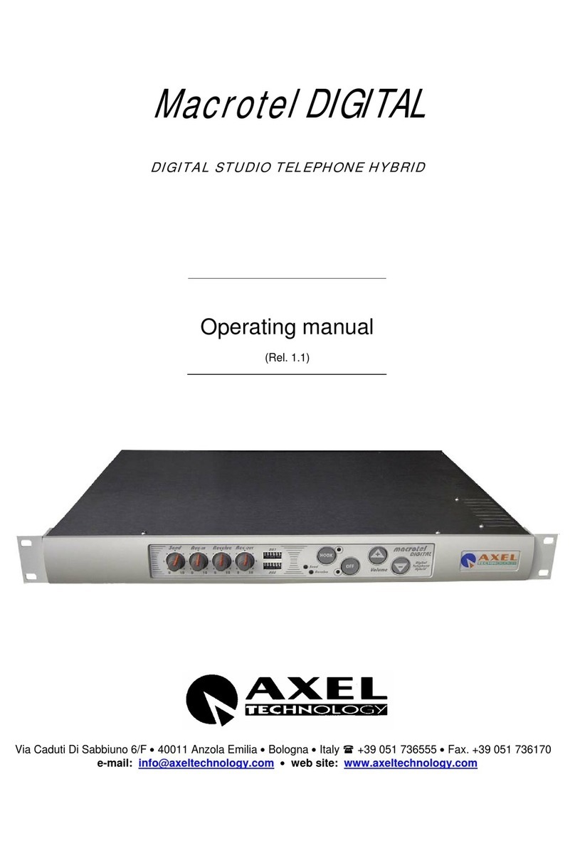 Axel Macrotel DIGITAL operating manual