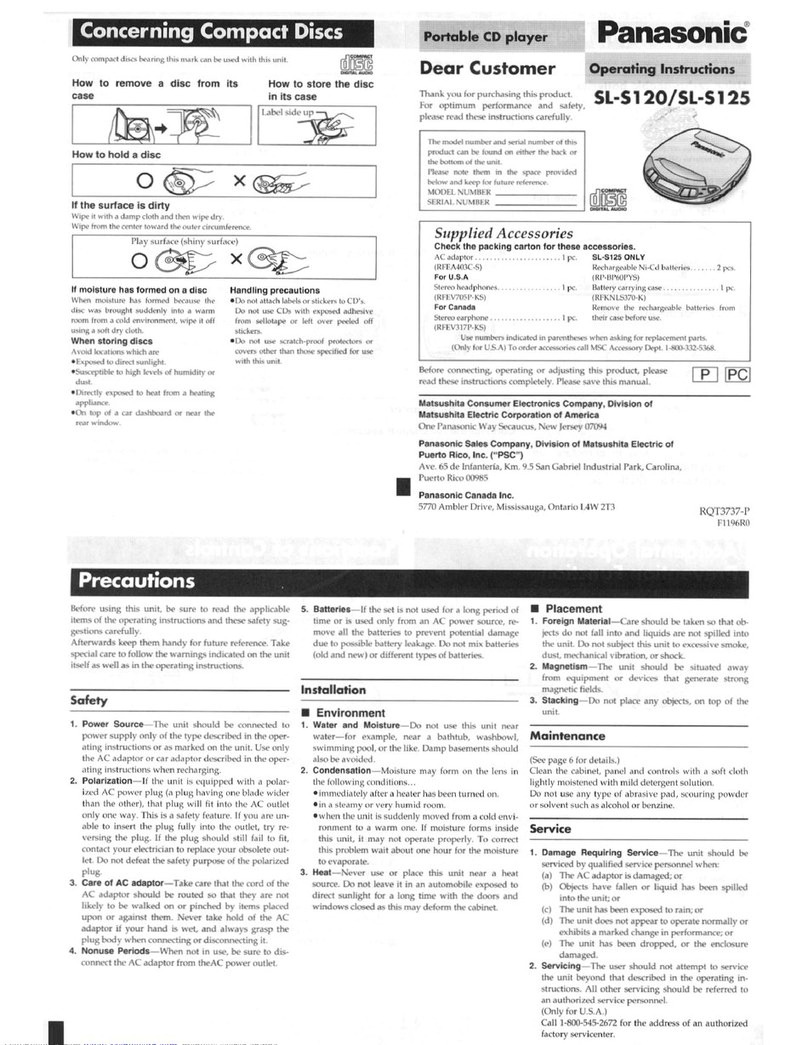 Panasonic SL-S120 User manual