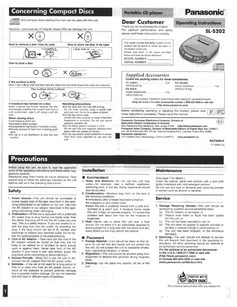 Panasonic SL-S202 User manual